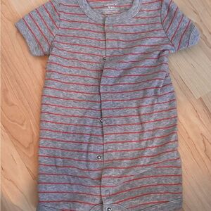 Carter's Gray and Red Striped Bodysuit